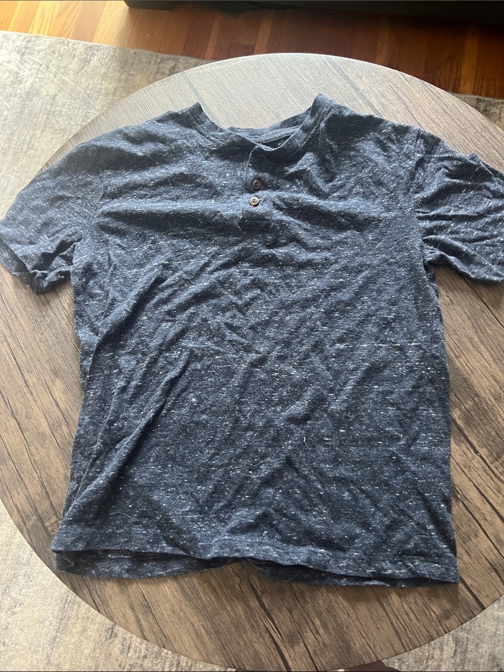 Boys  Short-Sleeve Navy Speckled Henley Shirt